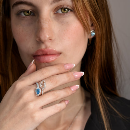 3.08tcw Toi & Moi Platinum and Rose Gold 18k Statement Ring