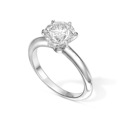 Stunning Solitaire Ring Set With 2.00 CT D Color Round Natural Diamond White Gold 18k