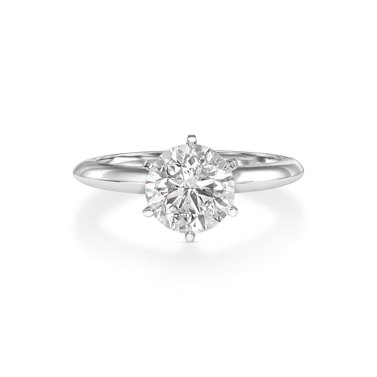 Stunning Solitaire Ring Set With 2.00 CT D Color Round Natural Diamond White Gold 18k