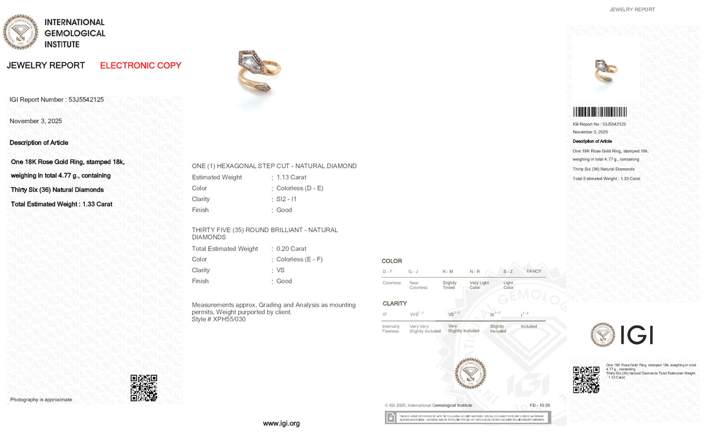 1.33tcw Kite Shape Natural Diamond in a 18k Rose Gold Statement Ring, Main Stone 1.13ct (Kite Shape) + 0.20ct Round Stones, Gold Weight:4.77 Gram