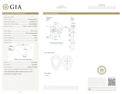 20.20ct Fancy Vivid Pink Pearshape Earrings (Treated Color)Natural Diamonds