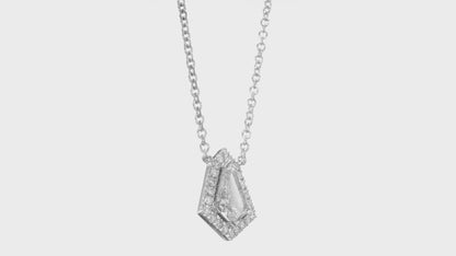 18K White Gold Pendant Necklace With 0.54 TCW Natural Diamond