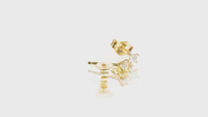 14K Yellow Gold Stud Earrings With 0.10 TCW Natural Diamond