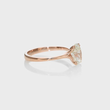 1.50 ct Oval Natural Diamond in 14k Rose Gold Solitaire Ring