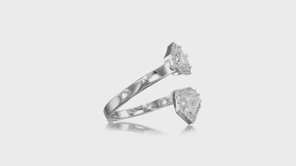 18K White Gold Wrap Around Ring With 1.35 TCW Natural Diamond