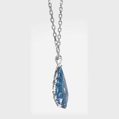 5.04ct Fancy Intense Blue (Treated Color) Christmas Tree Shape Natural Diamond in 18k White Gold Solitaire Pendant