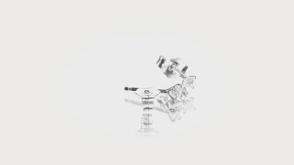 14K White Gold Stud Earrings With 0.11 TCW Natural Diamond