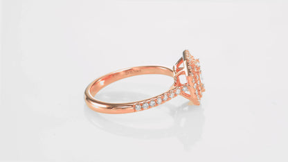 18k Rose Gold Engagement Ring With 0.94 tcw Asscher Cut Natural Diamond