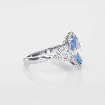 18K White Gold Statement Ring With 1.34 Carat Fancy Coloured Diamond