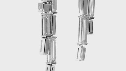 18K White Gold Drop Earrings With 4.15 TCW Natural Diamond