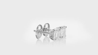 18K White Gold Stud Earrings With 1.84 TCW Natural Diamond