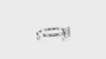 18K White Gold Solitaire Ring With 0.95 TCW Natural Diamond