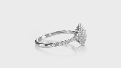 18K White Gold Engagement Ring With 0.86 TCW Natural Diamond