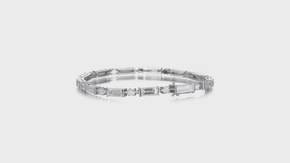 18K White Gold Tennis Bracelet With 6.26 TCW Natural Diamond