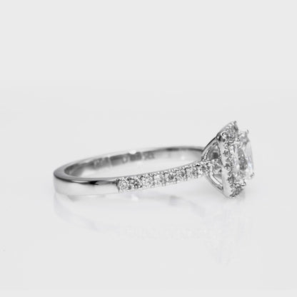 18K White Gold Engagement Ring With 0.95 TCW Natural Diamond