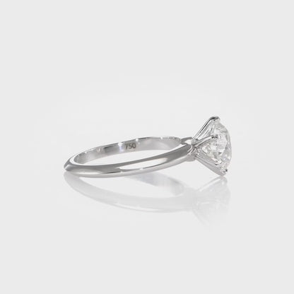 Stunning Solitaire Ring Set With 2.00 CT D Color Round Natural Diamond White Gold 18k