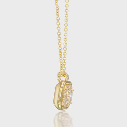 18K Yellow Gold Pendant Necklace With 0.50 TCW Natural Diamond