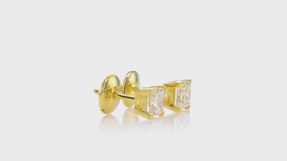 18K Yellow Gold Stud Earrings With 1.80 TCW Natural Diamond