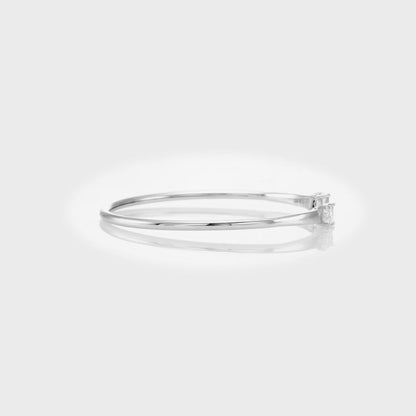 1.14tcw Pair of Trapezes  Natural Diamond in 18k White Gold Bangle