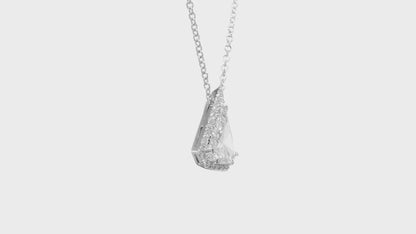 18K White Gold Pendant Necklace With 1.01 TCW Natural Diamond