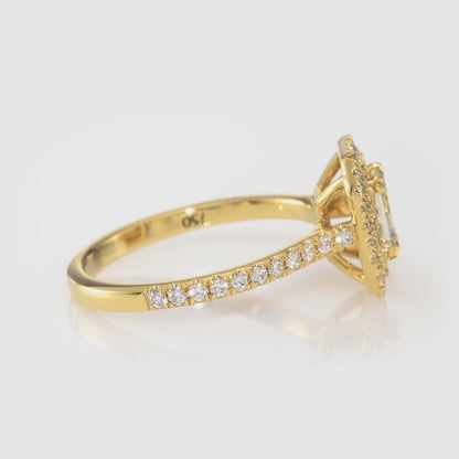 18k Yellow Gold Engagement Ring With 0.86 tcw Emerald Cut Natural Diamond