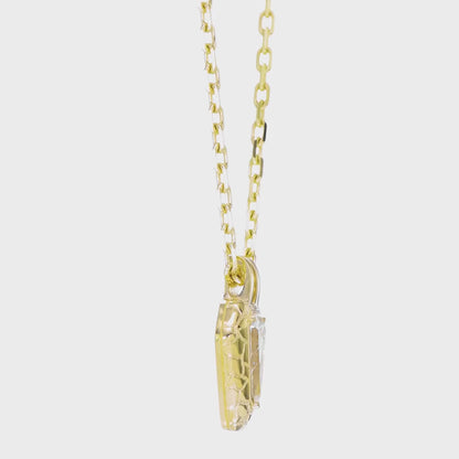 18k Yellow Gold "The Snake" Pendant Necklace With 0.96ct Kite Shape Natural Diamond