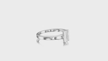 18K White Gold Solitatire Ring With 0.58 TCW Natural Diamond